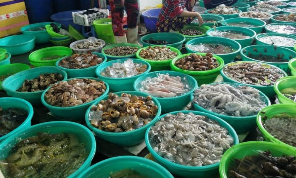 Thưởng thức ngay những hải sản tươi ngon tại chợ địa phương. 